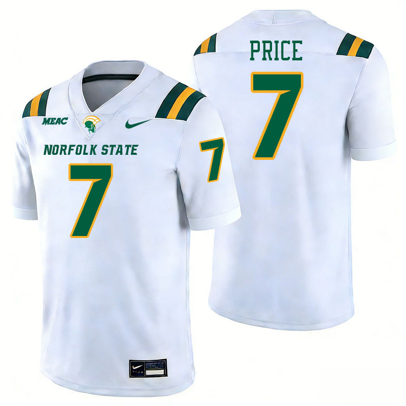 Norfolk State Spartans #7 Bobby Price College Football Jerseys,Uniforms Stitched-White